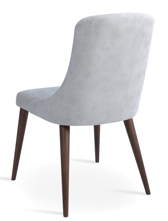 Romano - Dining Chair with Nubuck Fabric Beige Seat and Beech Walnut Finished Base by BNT sohoConcept - Stools Canada