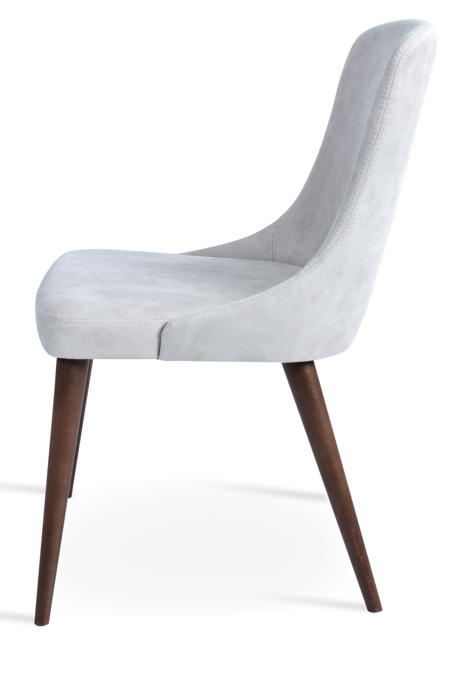 Romano - Dining Chair with Nubuck Fabric Beige Seat and Beech Walnut Finished Base by BNT sohoConcept - Stools Canada