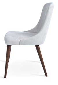 Romano - Dining Chair with Nubuck Fabric Beige Seat and Beech Walnut Finished Base by BNT sohoConcept - Stools Canada