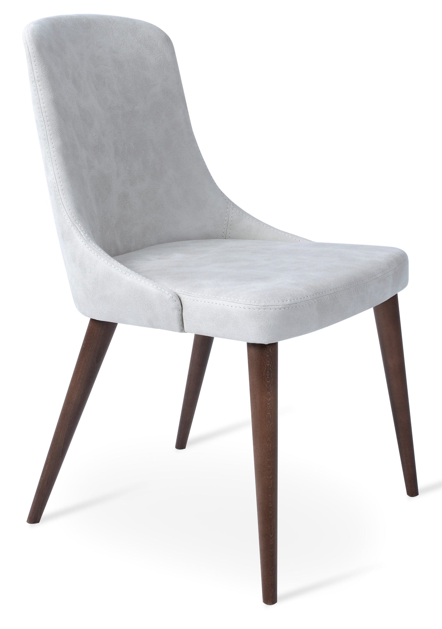 Romano - Dining Chair with Nubuck Fabric Beige Seat and Beech Walnut Finished Base by BNT sohoConcept - Stools Canada