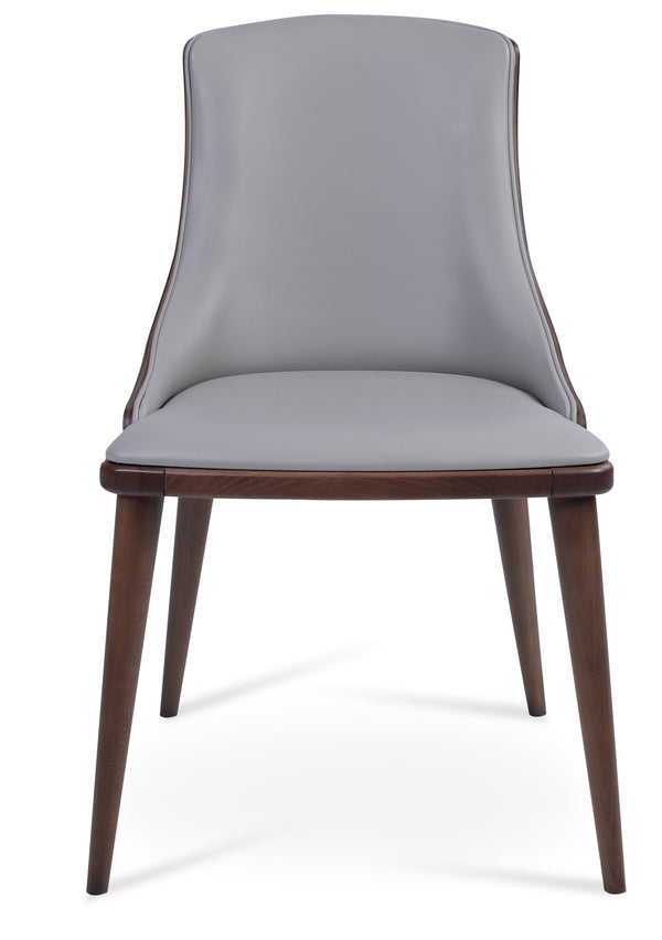 Romano - W Dining Chair with Bone PPM Seat and Beech Walnut Finished Base by BNT sohoConcept - Stools Canada