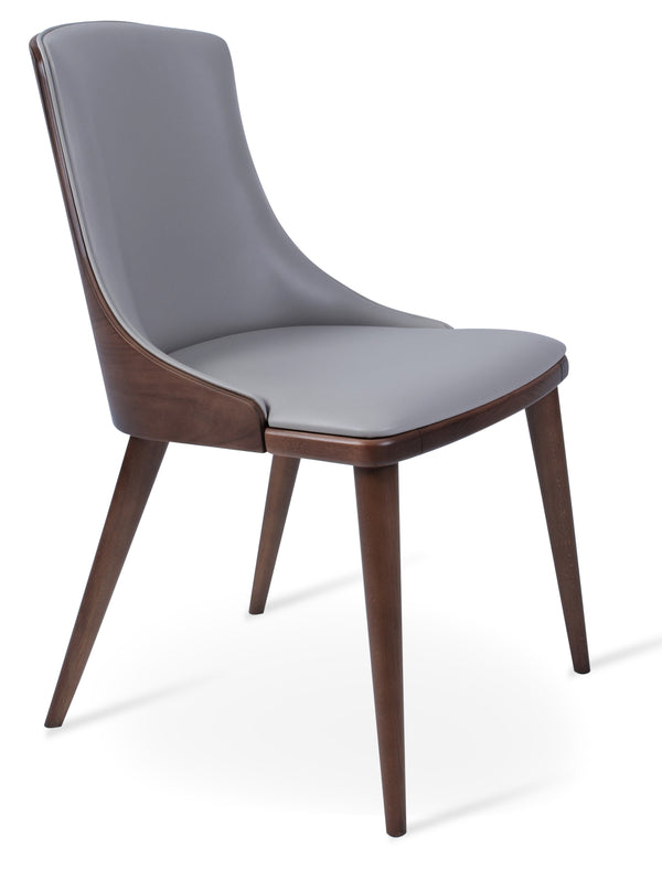 Romano - W Dining Chair with Bone PPM Seat and Beech Walnut Finished Base by BNT sohoConcept - Stools Canada