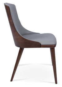 Romano - W Dining Chair with Bone PPM Seat and Beech Walnut Finished Base by BNT sohoConcept - Stools Canada