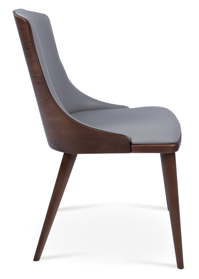 Romano - W Dining Chair with Bone PPM Seat and Beech Walnut Finished Base by BNT sohoConcept - Stools Canada