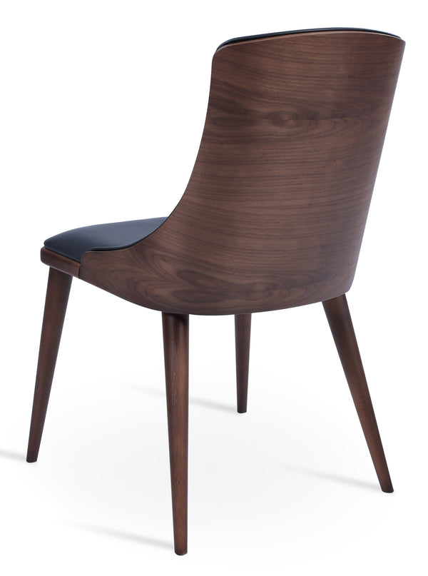 Romano - W Dining Chair with Grey PPM Seat and Beech Walnut Finished Base by BNT sohoConcept - Stools Canada