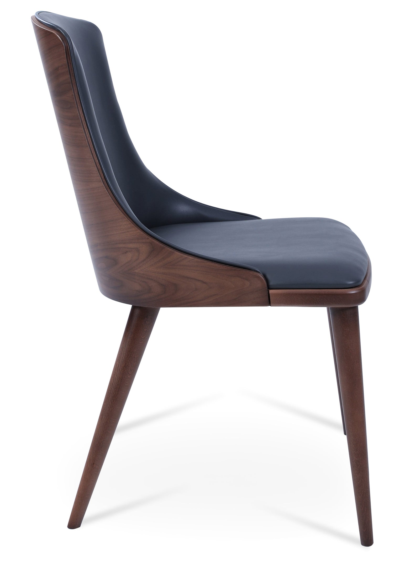 Romano - W Dining Chair with Grey PPM Seat and Beech Walnut Finished Base by BNT sohoConcept - Stools Canada