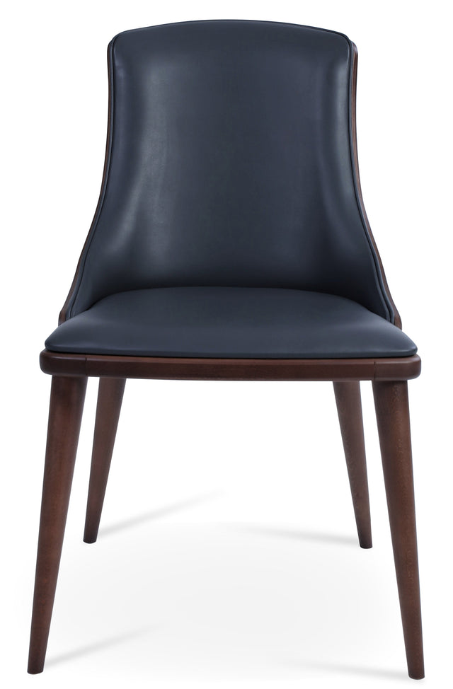 Romano - W Dining Chair with Grey PPM Seat and Beech Walnut Finished Base by BNT sohoConcept - Stools Canada