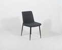Sampson – Stationary Chair with Upholstered Graphite Seat and Backrest by Furnishings Mate – Matte Black Steel Frame - Stools Canada