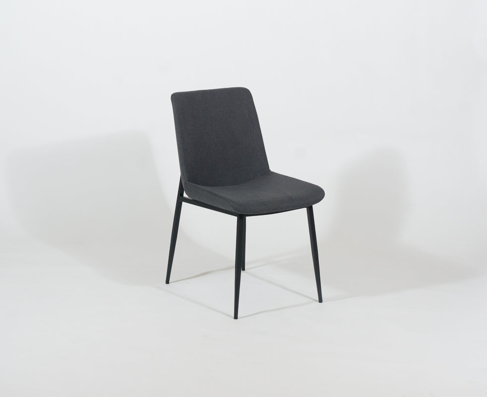Sampson – Stationary Chair with Upholstered Graphite Seat and Backrest by Furnishings Mate – Matte Black Steel Frame - Stools Canada