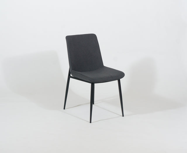 Sampson – Stationary Chair with Upholstered Graphite Seat and Backrest by Furnishings Mate – Matte Black Steel Frame - Stools Canada