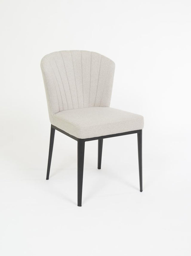 Sea Shell – Stationary Chair with Upholstered Dove Seat and Backrest by Furnishings Mate – Matte Black Steel Frame - Stools Canada