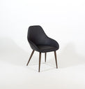 Shindig – Stationary Chair with Faux Leather Black Seat and Backrest by Furnishings Mate –Faux Wood Walnut Steel Frame - Stools Canada
