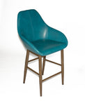Shindig – Stationary Stool with Faux Leather Impala Seat and Backrest by Furnishings Mate – Faux Wood Walnut Steel Frame - Stools Canada