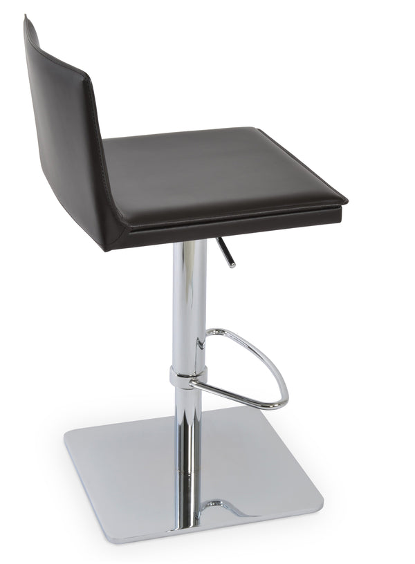 Tiffany - Piston Stools with Brown Bonded Leather Seat and Stainless Steel Piston Base by BNT sohoConcept - Stools Canada