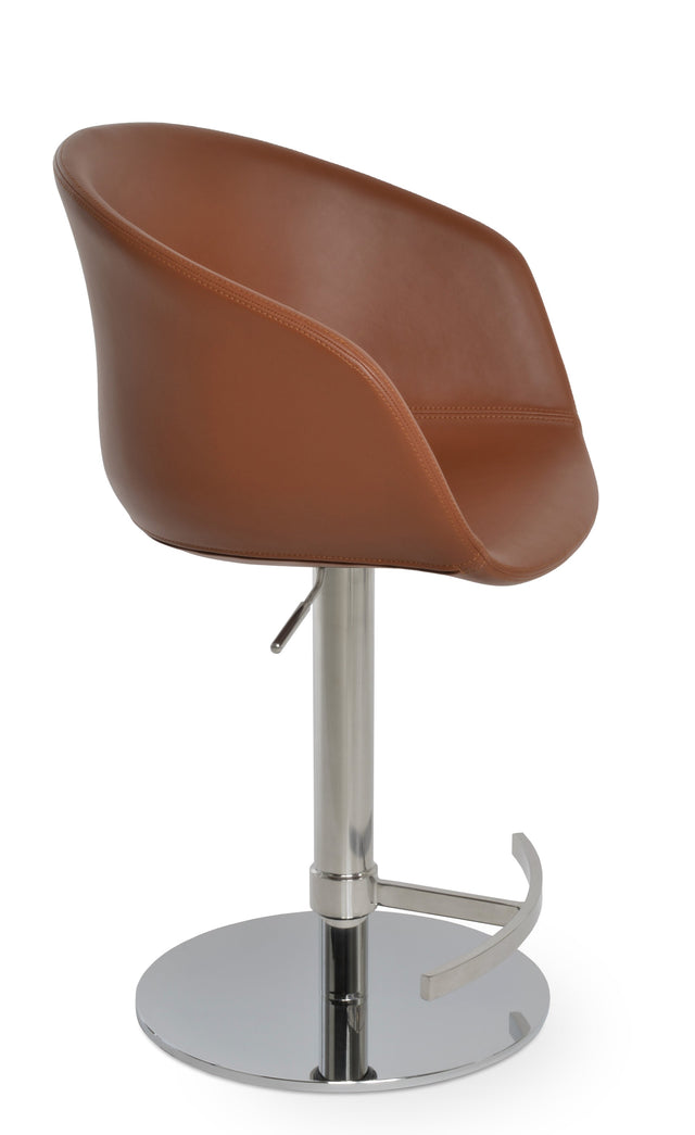 Tribeca - Piston Stool with Hazelnut PPM Seat and Stainless Steel Piston Base by BNT sohoConcept - Stools Canada
