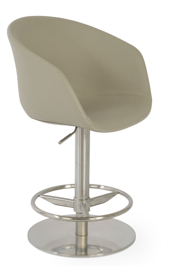 Tribeca - Piston Stool with Bone PPM Seat and Stainless Steel Piston Base by BNT sohoConcept - Stools Canada