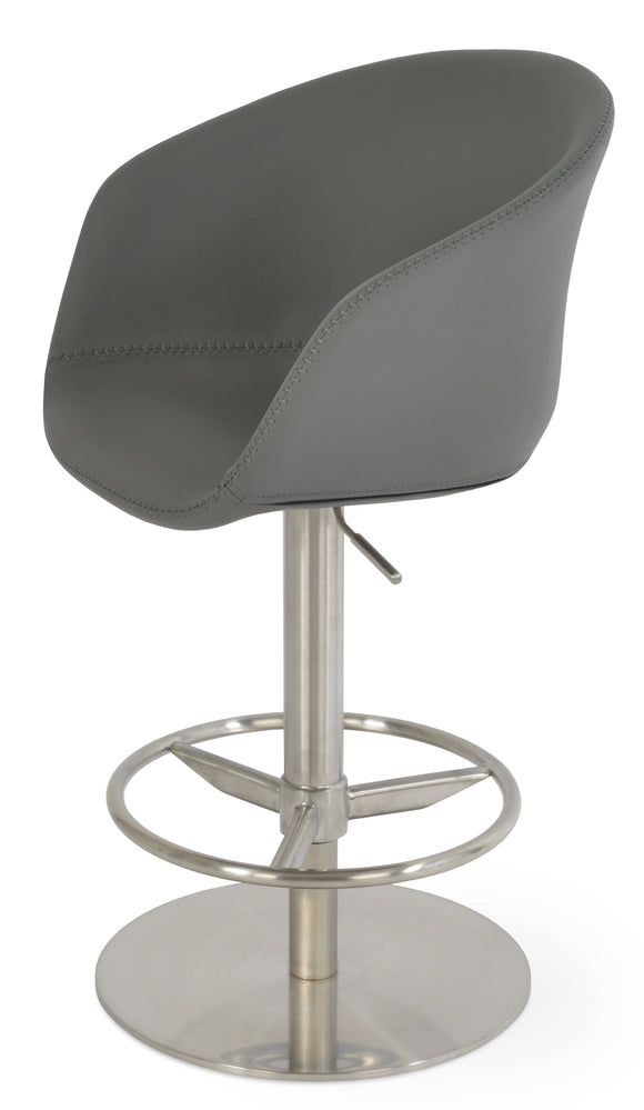 Tribeca - Piston Stool with Grey PPM Seat and Stainless Steel Piston Base by BNT sohoConcept - Stools Canada