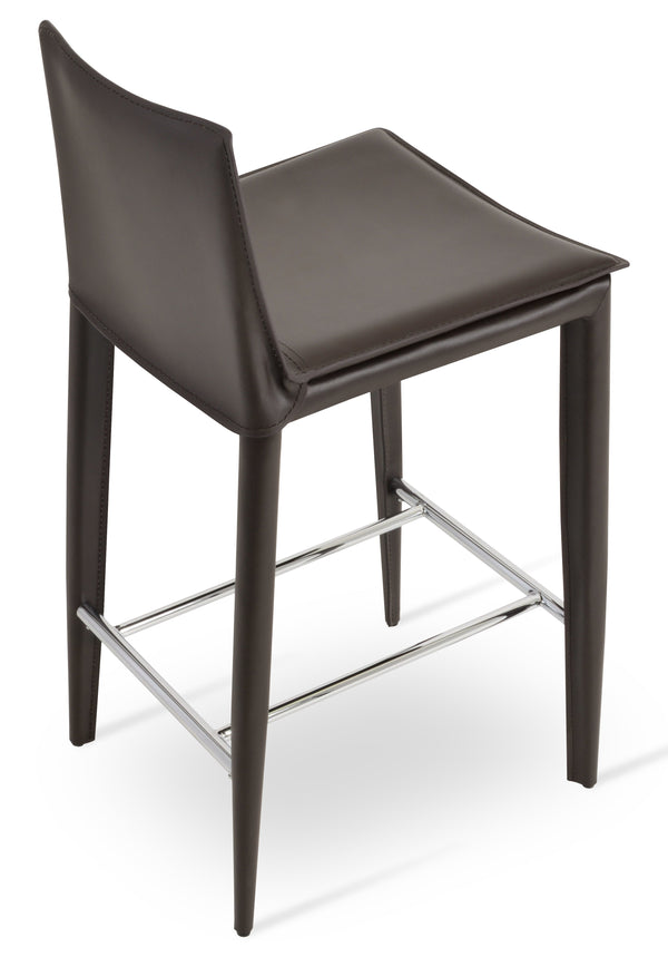 Tiffany - Brown Bonded Leather Seat and Brown Steel Tube Base by BNT sohoConcept - Stools Canada