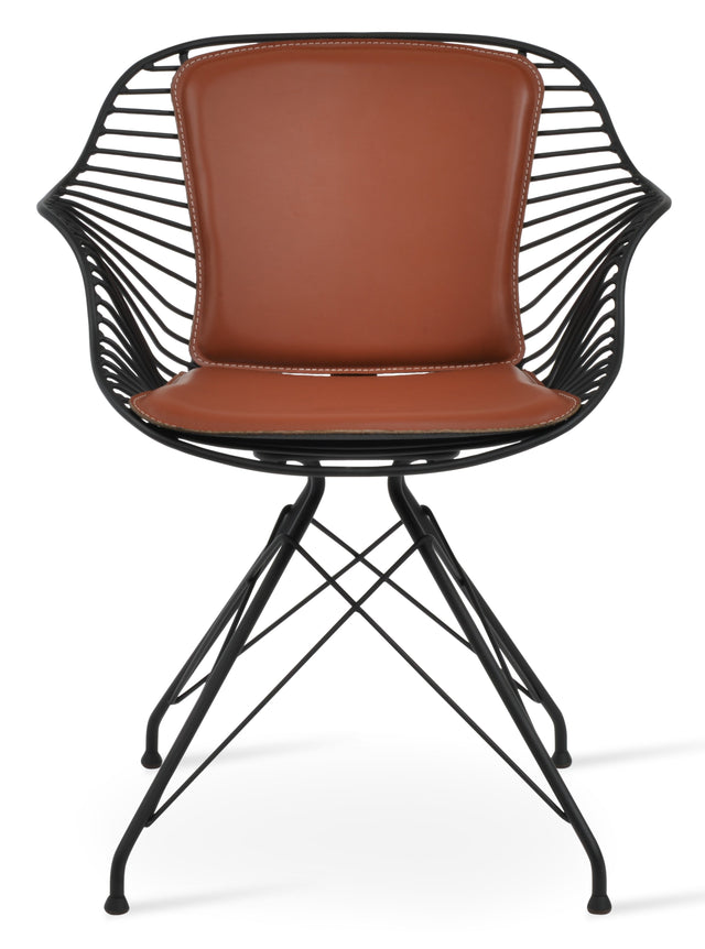 Zebra - Arm Chair with Cinnamon PPM Seat and Black Steel Base by BNT sohoConcept - Stools Canada