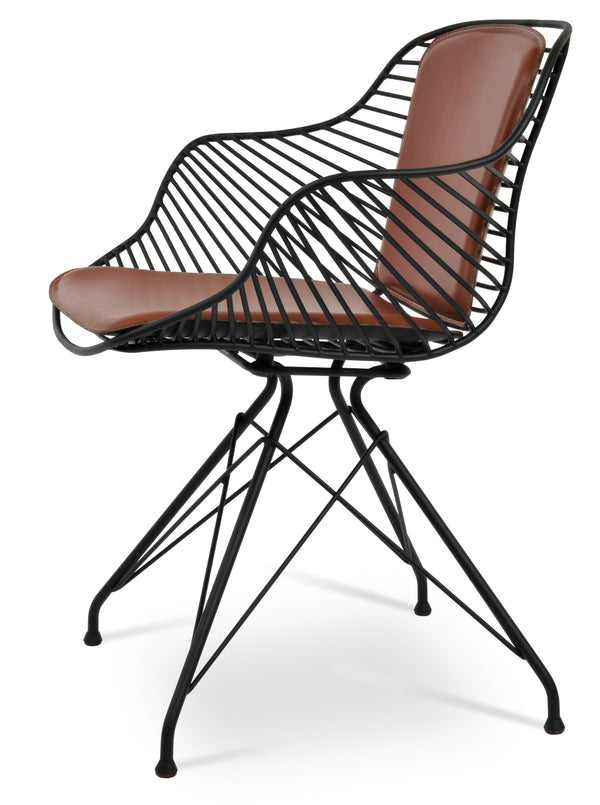 Zebra - Arm Chair with Cinnamon PPM Seat and Black Steel Base by BNT sohoConcept - Stools Canada