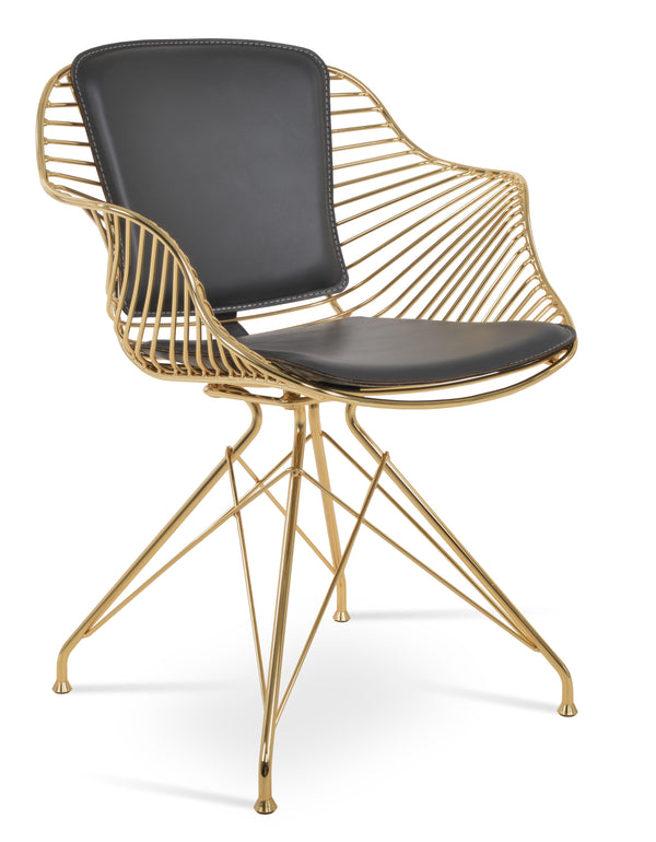 Zebra - Arm Chair with Grey PPM Seat and Brass Steel Base by BNT sohoConcept - Stools Canada