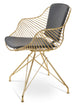 Zebra - Arm Chair with Grey PPM Seat and Brass Steel Base by BNT sohoConcept - Stools Canada