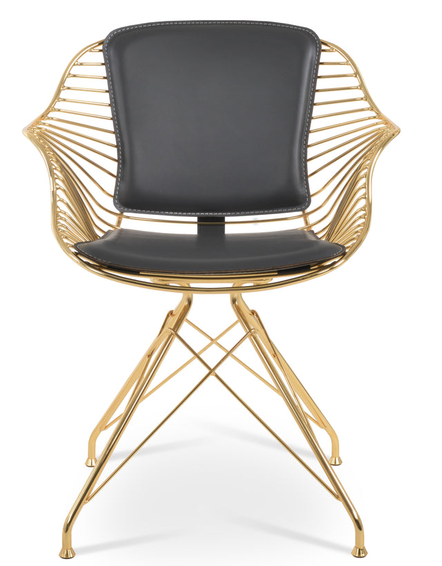 Zebra - Arm Chair with Grey PPM Seat and Brass Steel Base by BNT sohoConcept - Stools Canada
