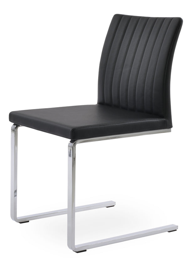 Zeyno - Flat Chair with Black Leatherette Seat and Chrome Base by BNT sohoConcept - Stools Canada