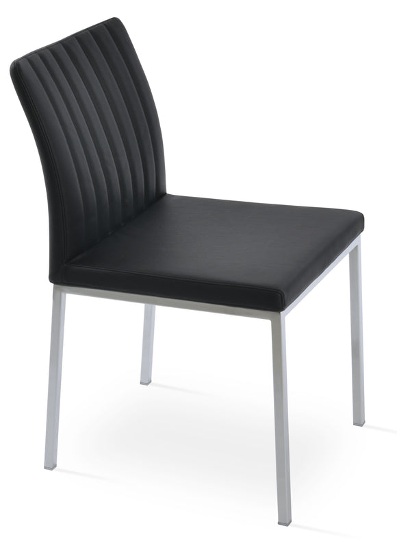 Zeyno - Metal Chair with Black Leatherette Seat and Chrome Base by BNT sohoConcept - Stools Canada