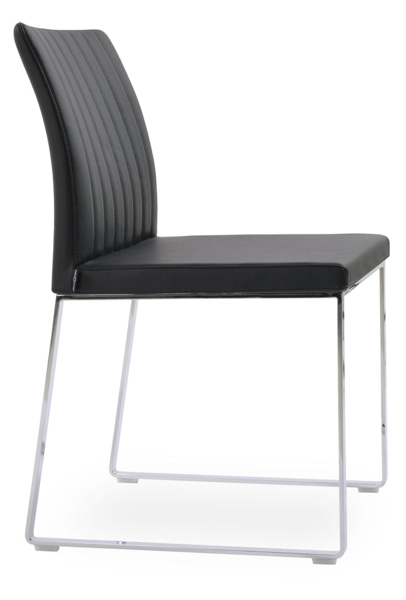 Zeyno - Sled Chair with Black Leatherette Seat and Stainless Steel Base by BNT sohoConcept - Stools Canada
