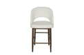 Henrick – Stationary Stool with Faux Leather White Seat and Backrest by Furnishings Mate – Faux Wood Walnut Steel Frame - Stools Canada
