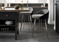 Liv - Swivel Stool with Upholstered Seat and Backrest by Trica - Stools Canada