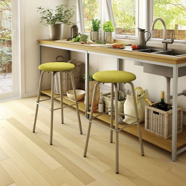 Button - Backless Swivel Stool with Upholstered Seat by Amisco - 42460 - Stools Canada